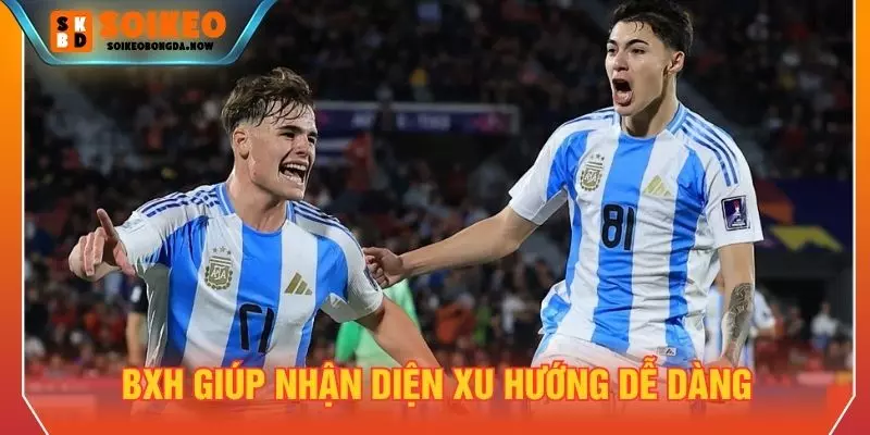 BXH giúp nhận diện xu hướng dễ dàng